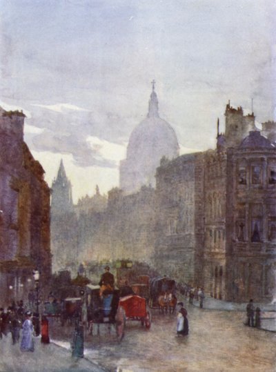 Från Cannon Street Station (färg litho) av Herbert Menzies (after) Marshall