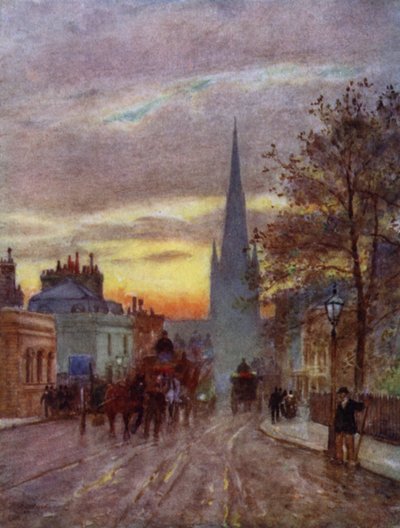 Grosvenor Road, Pimlico (färg litho) av Herbert Menzies (after) Marshall