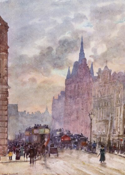 Holborn Hill (färg litho) av Herbert Menzies (after) Marshall