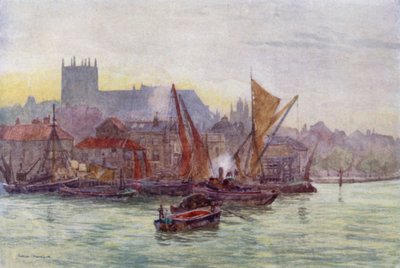 Millbank, Westminster (färg litho) av Herbert Menzies (after) Marshall