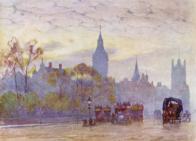 Morgon i Whitehall (färg litho) av Herbert Menzies (after) Marshall