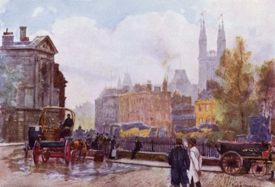 St Bartolomeus torg (färg litho) av Herbert Menzies (after) Marshall