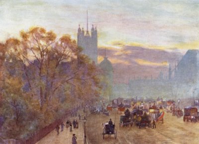 The Approach to Westminster (färg litho) av Herbert Menzies (after) Marshall