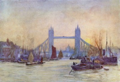 The Waterway to London (färg litho) av Herbert Menzies (after) Marshall