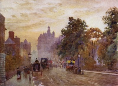 Västerut från Hyde Park Corner (färg litho) av Herbert Menzies (after) Marshall