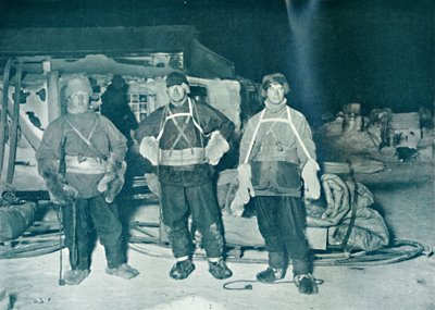 Bowers, Wilson och Cherry-Garrard på väg till Cafe Crozier, 27 juni 1911, 1913 av Herbert Ponting