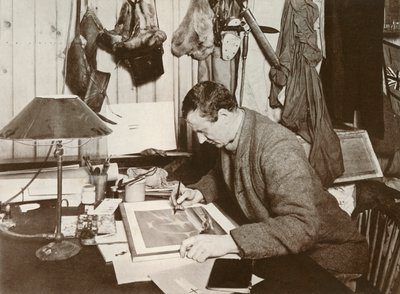 Dr. Wilson arbetar upp skissen som ges på s. 258, 1911, 1913 av Herbert Ponting