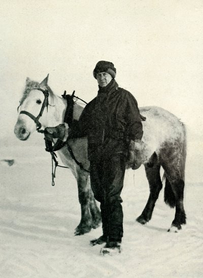 Dr. Wilson och ponny Nobby, c1911, 1913 av Herbert Ponting