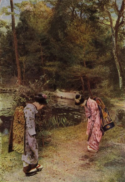 Hälsningar i den gamla trädgården vid Kinkakuji (foto) av Herbert Ponting