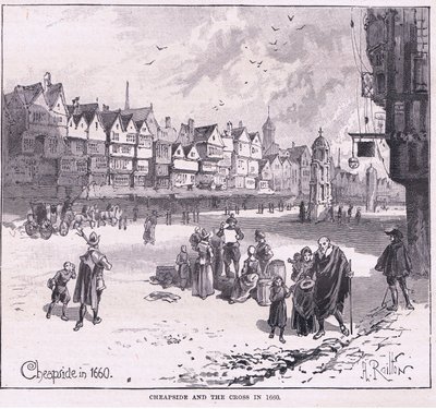 Cheapside AD 1660 av Herbert Railton