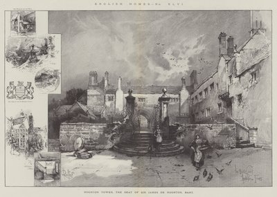 Hoghton Tower, säte för Sir James de Hoghton, Baronet av Herbert Railton