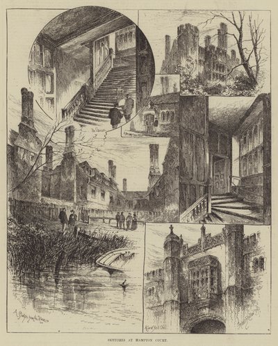 Skisser på Hampton Court av Herbert Railton