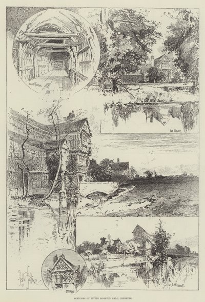 Skisser av Little Moreton Hall, Cheshire av Herbert Railton