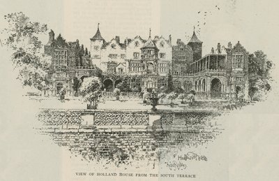 Utsikt över Holland House från den södra terrassen av Herbert Railton