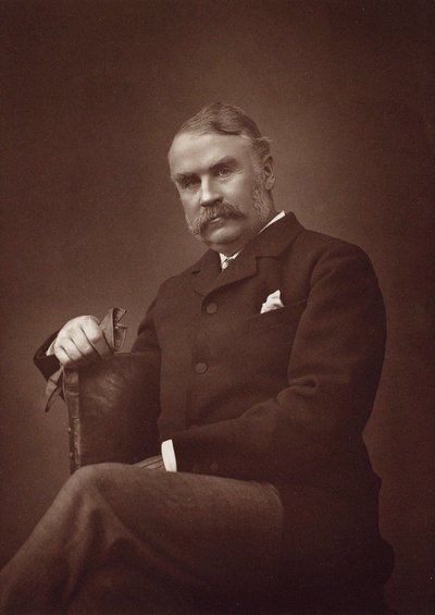 Porträtt av Sir William Schwenck Gilbert 1836-1911. av Herbert Rose Barraud