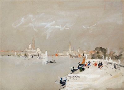 Tvärs över lagunen, Venedig (akvarell) av Hercules Brabazon Brabazon