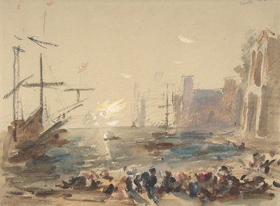 Seascape recto, otydlig skiss verso, 1840-1906. av Hercules Brabazon Brabazon