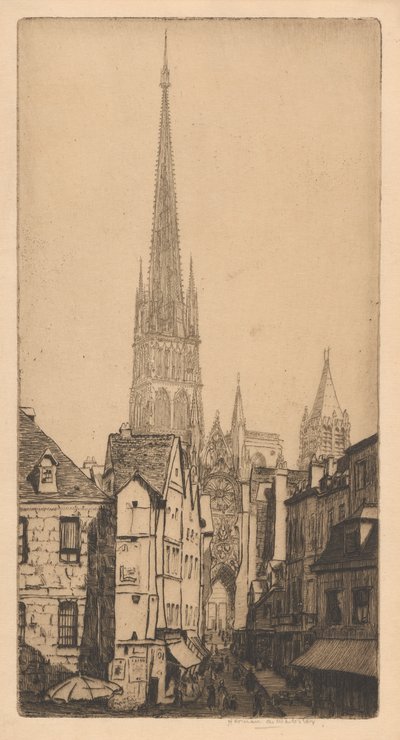 Spire of Rouen Cathedral, La Fl?che, Rouen av Herman Armour Webster