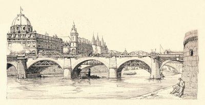Arbetar på den gamla Pont Notre-Dame, 1913 1915 av Herman Armour Webster