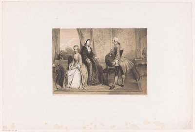 Tre figurer i 1700-talsinteriör av Herman Frederik Carel ten Kate