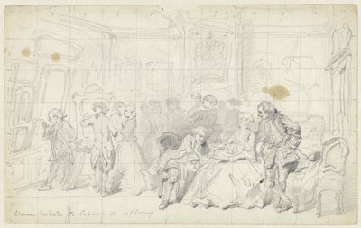 Konstuppskattning i ett gammalt holländskt hus Cabinet de tableaux (titel på objekt) av Herman Frederik Carel ten Kate