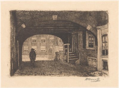 Peters port i Amsterdam av Herman Heuff (signed by artist)