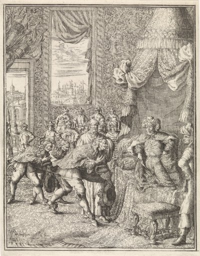 Vasco da Gama i audiens med kungen av Calcutta av Herman Padtbrugge
