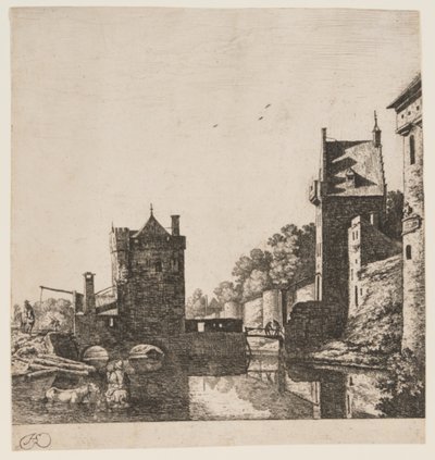 Die Wittevrouwen-Poort i Utrecht av Herman Saftleven
