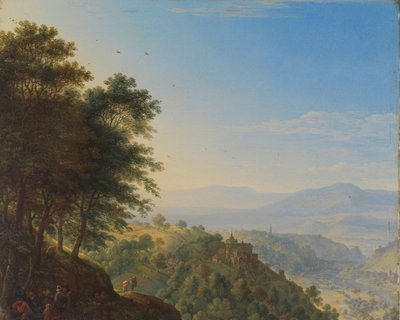 Bergigt landskap nära Boppard vid Rhen av Herman Saftleven