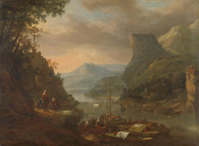 Flodutsikt i en bergig region av Herman Saftleven
