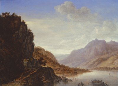 Bergigt flodlandskap av Herman the Younger Saftleven