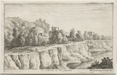 Olika vyer i och runt Rom: St. Adriano på Via Flaminia, 1653. av Herman van Swanevelt