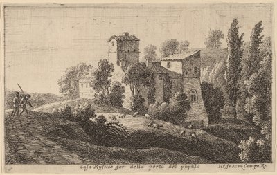 Gård bortom Porta del Popolo av Herman van Swanevelt