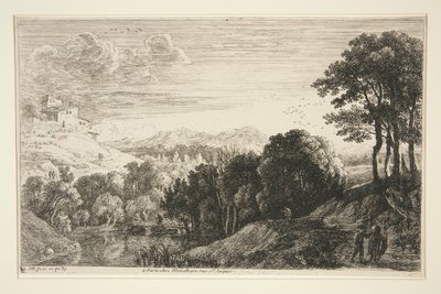 Landskap med solnedgång, från serien Hill Landscapes av Herman van Swanevelt