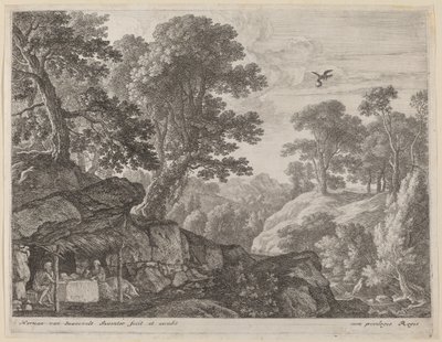 Saint Paul och Saint Anthony vid ingången till grottan av Herman van Swanevelt