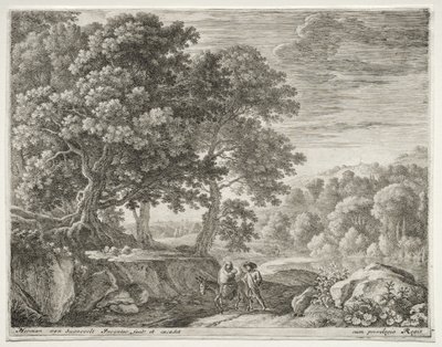 Flygningen till Egypten, ca. 1652-1654. av Herman van Swanevelt