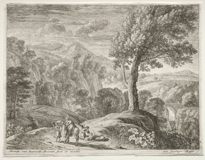 Det stora trädet och kaskaden, ca. 1652-1654. av Herman van Swanevelt