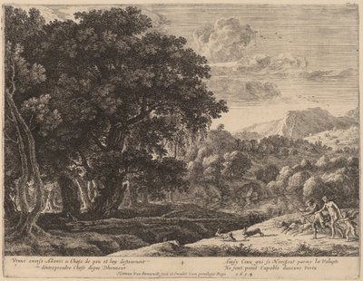 Venus och Adonis på jakt av Herman van Swanevelt