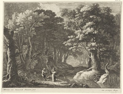 Frestelse av Sankt Antonius den store Landscapes with Penitent Saints (serietitel) av Herman van Swanevelt