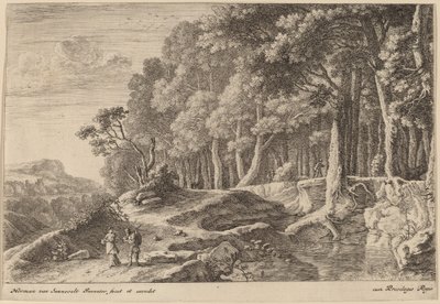Skog kantad av en bäck av Herman van Swanevelt