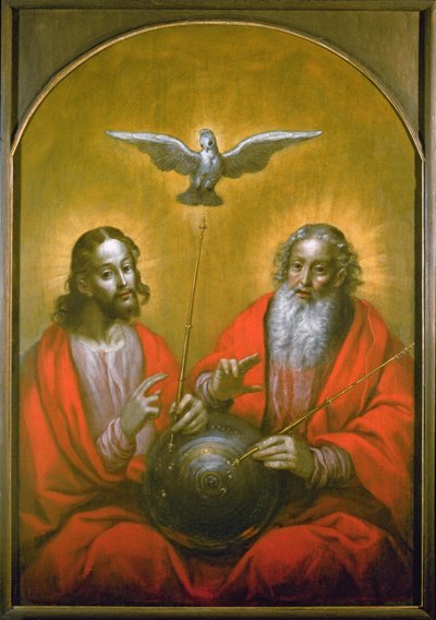 Den helige Ande med en modell av Ptolemaios värld, 1610 av Hermann Han