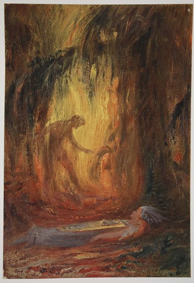 Brunnhildes uppvaknande, 1906 av Hermann Hendrich