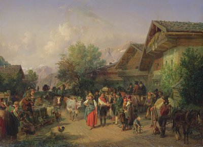 Hemkomst från alphagen, 1848 av Hermann Kauffmann
