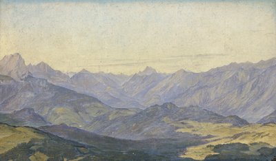 Mountain Valley i Oberbayern, 1829 (olja på papper) av Hermann Kauffmann