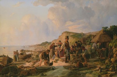 Fiskarens hemkomst i Probsteier, 1837 av Hermann Kauffmann