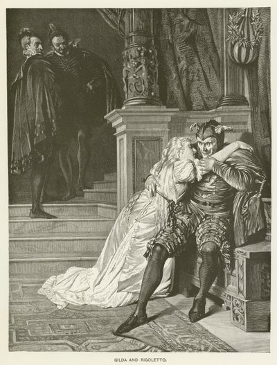 Gilda och Rigoletto av Hermann Kaulbach