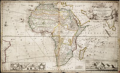 Karta över Afrika, ca 1715 (kolorerad gravyr) av Hermann Moll