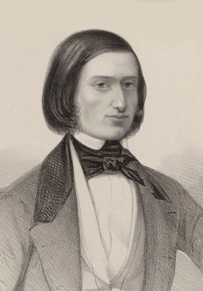Porträtt av Jacques Offenbach 1819-1880, 1846. av Hermann Raunheim