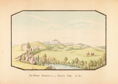 Wichita Mountains från Medicine Bluff, Indian Territory av Hermann Stieffel