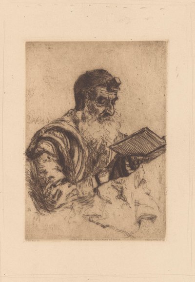 Bedande judisk man av Hermann Struck (signed by artist)